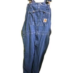 Carhartt Mens 44×30 Bib Denim Carpenter Overalls Y2K Painter Workwear Utility
